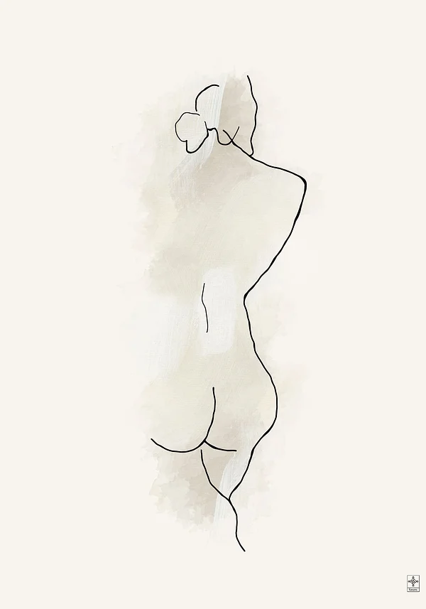 Dama - plakat w stylu line art z kształtem kobiety