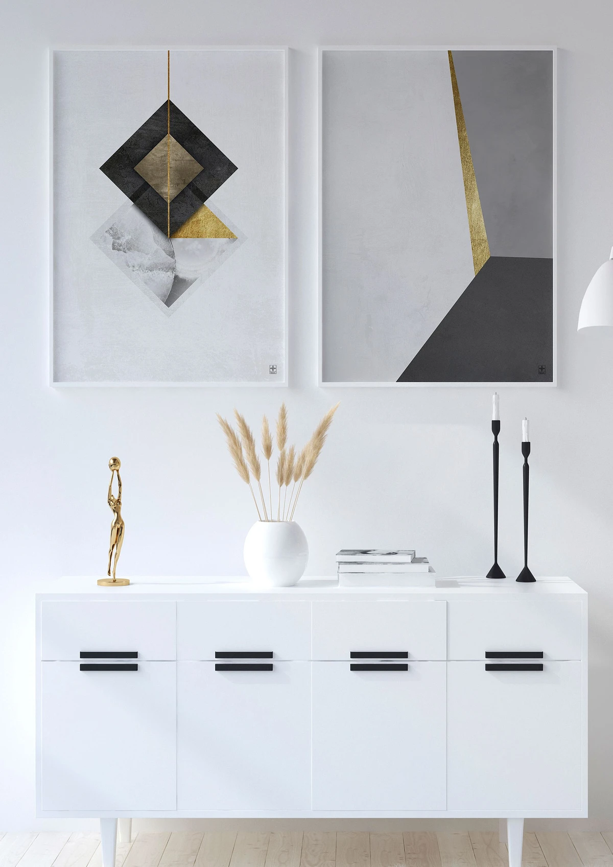 Abstrakcja geometryczna z domieszką złota