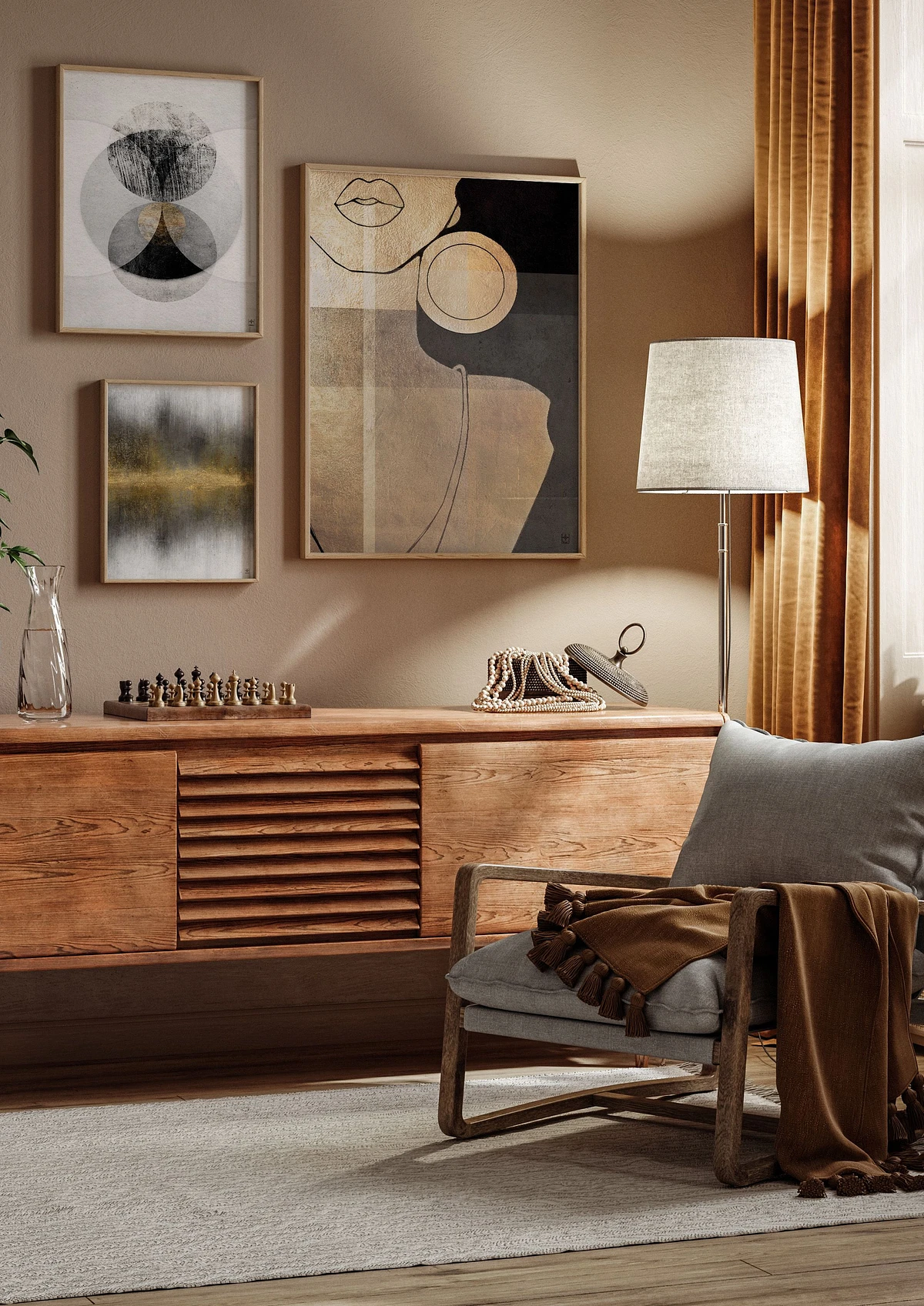 Kobieta z abstrakcją