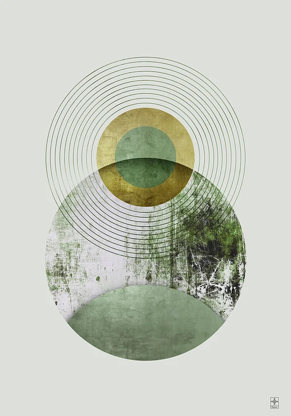 Zielona Abstrakcja ze Złotym Akcentem