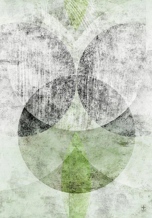 Zielono-Szara Harmonia z Półokręgiem