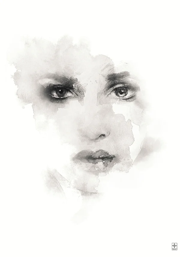 Twarz kobiety. Plakat artystyczny.