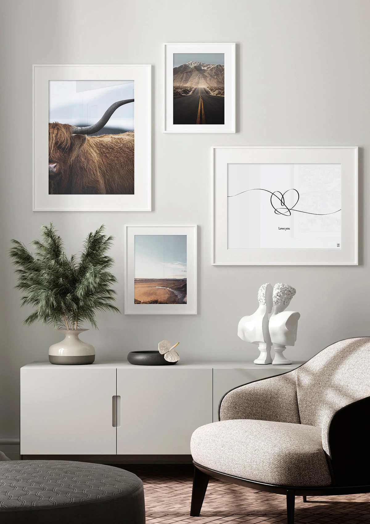 Jasny salon z brązem