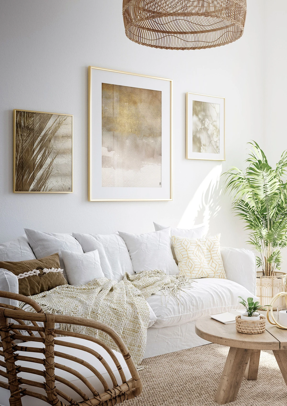 Słoneczny złoty salon