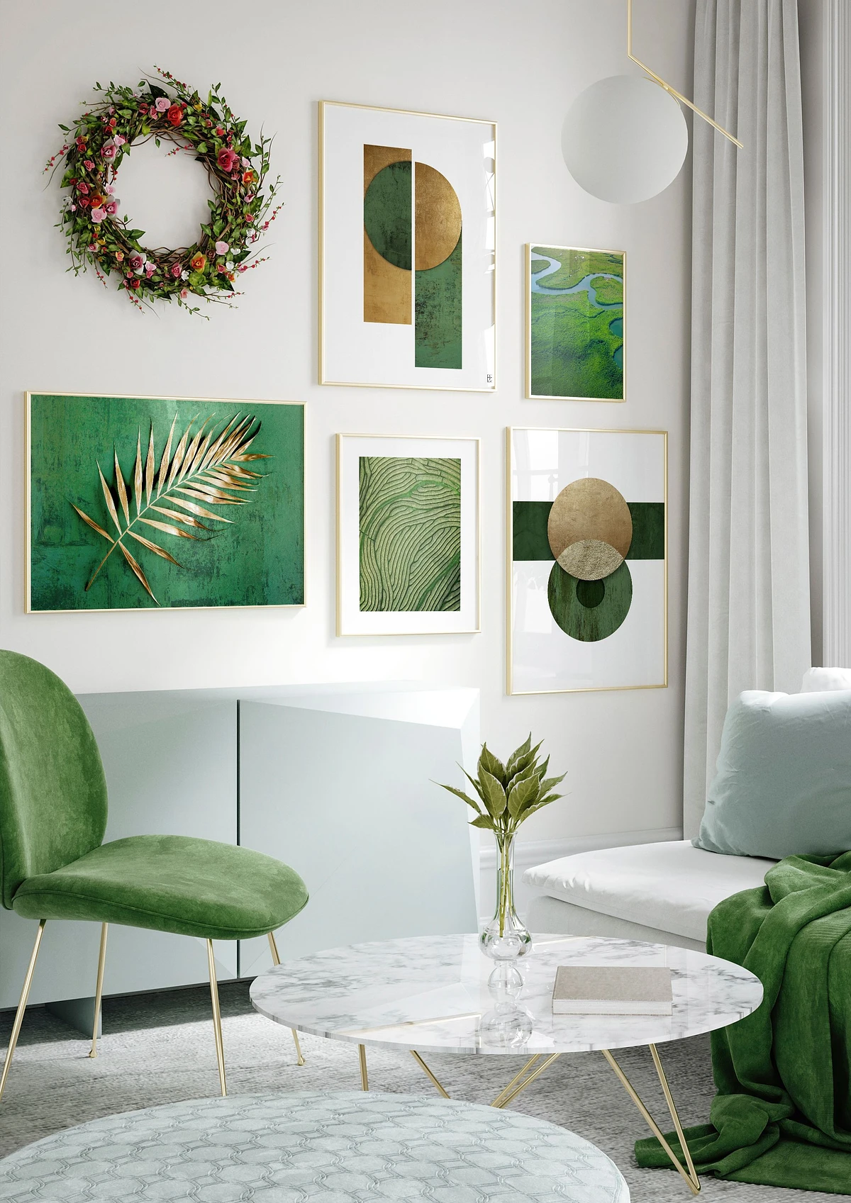 Salon w zielone południe