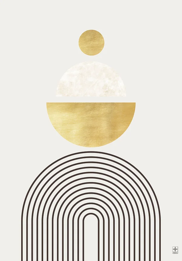 Minimalizm w Geometrycznej Abstrakcji: Plakat na Jasnym Tle